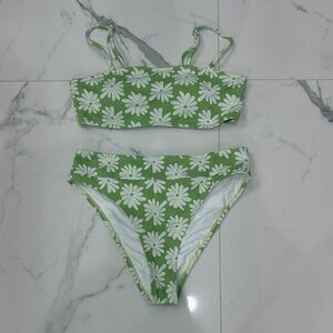 Green Floral Bikini Set